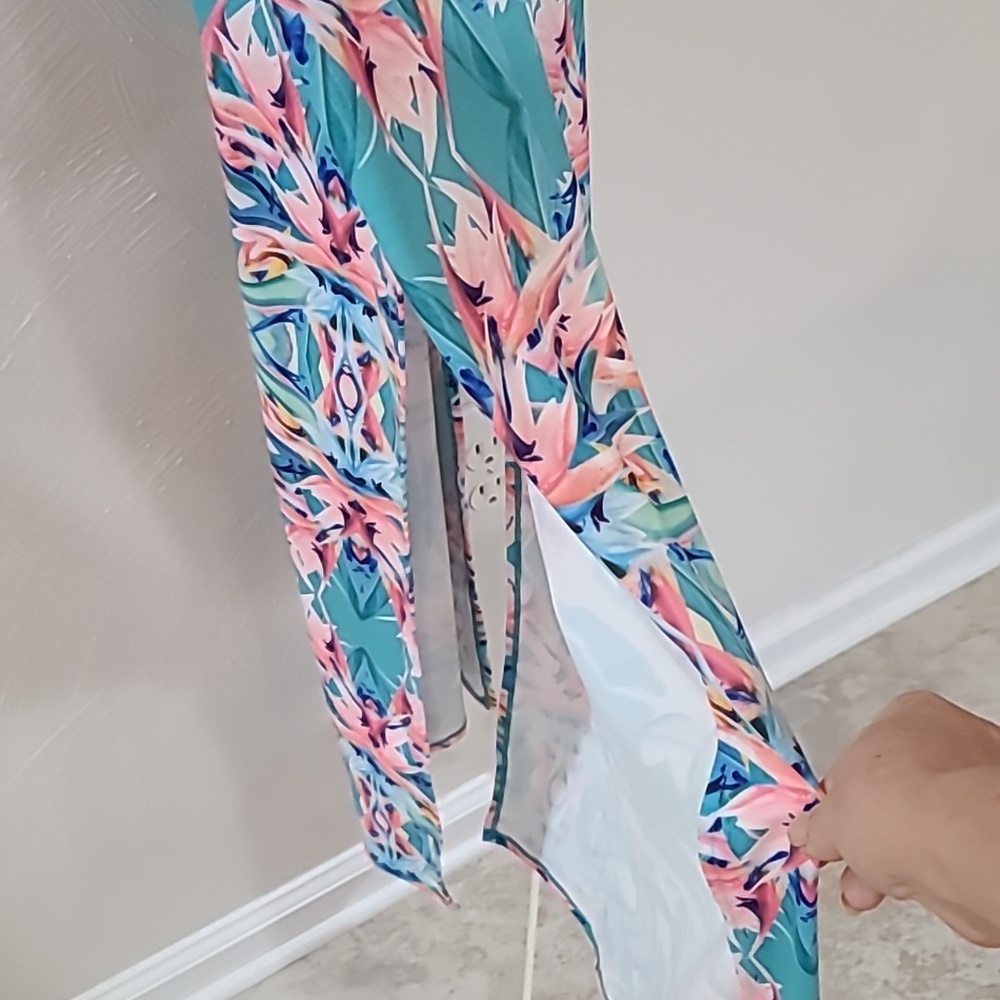Birds of Paradise Bodycon Cut Out Dress Size M - Picture 3 of 6